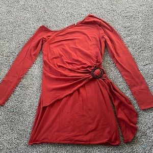 Free People Frankie off the shoulder burnt orange dress Size Large